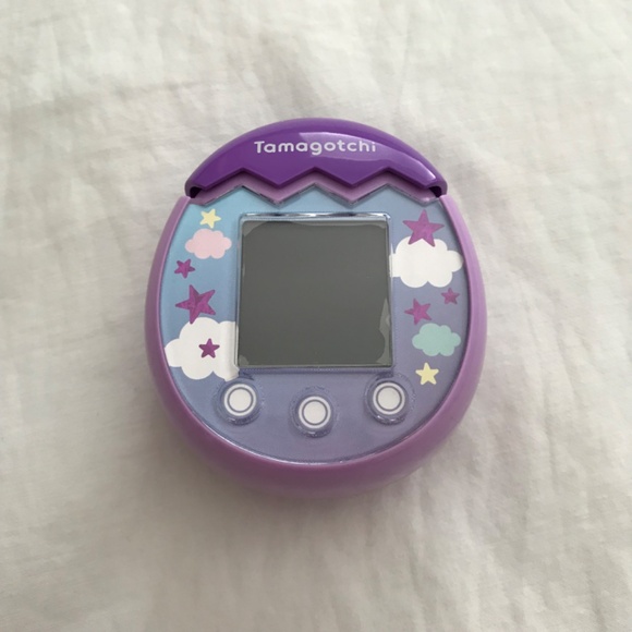 Tamagotchi Pix Camera Purple Sky Blue White Clouds Stars With Screen Protector - Picture 3 of 11